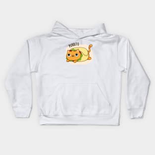 Purrito Cute Burrito Cat Pun Kids Hoodie